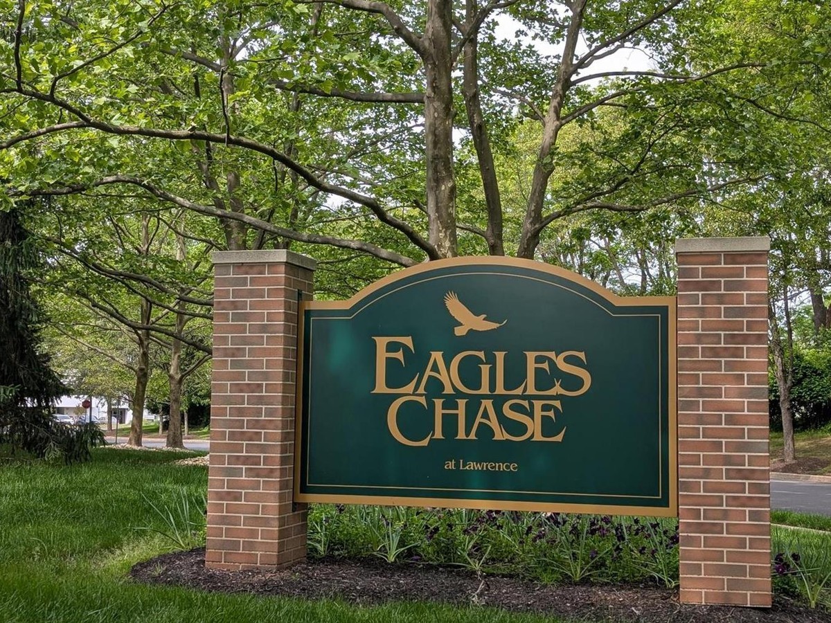 Eagles Chase neighborhood entrance sign, Lawrence, NJ