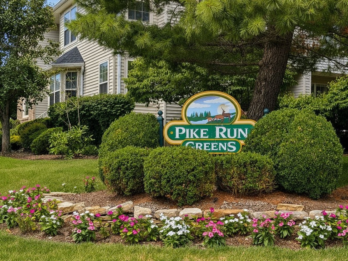 Pike Run neighborhood entrance sign, Montgomery, NJ