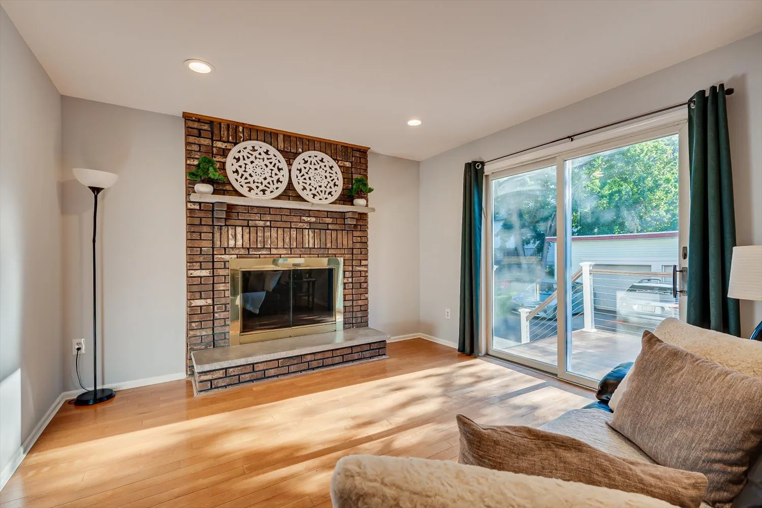 Family Room & Brick Fireplace