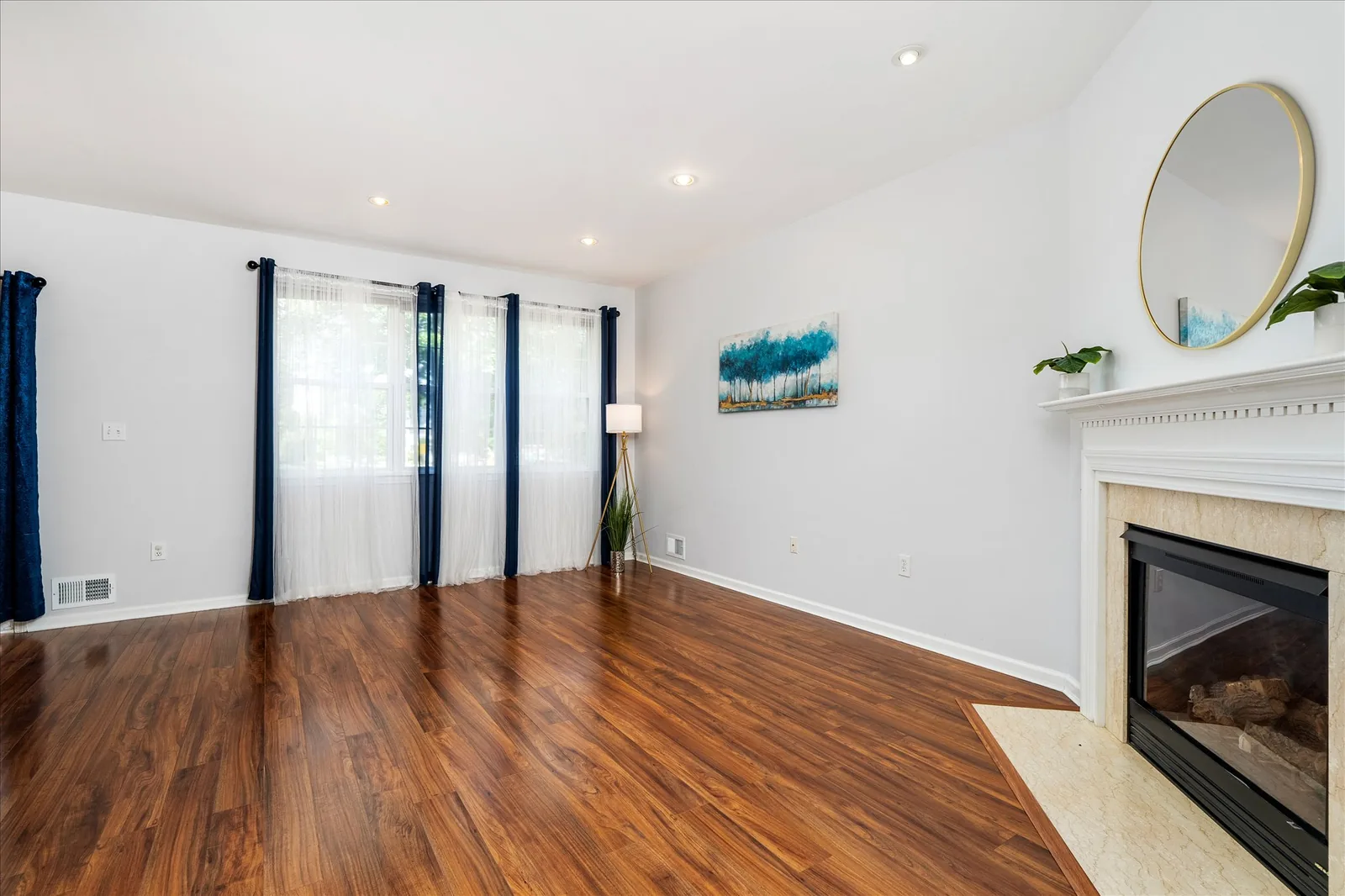 Living Room & Gas Fireplace